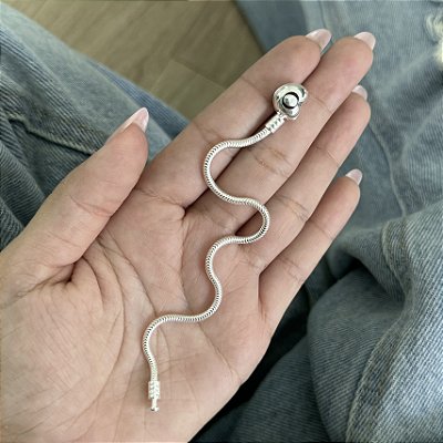 Pulseira para Berloques Coração - Prata 925