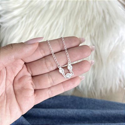 Pulseira Infantil com 3 Pontos de Luz - Prata 925