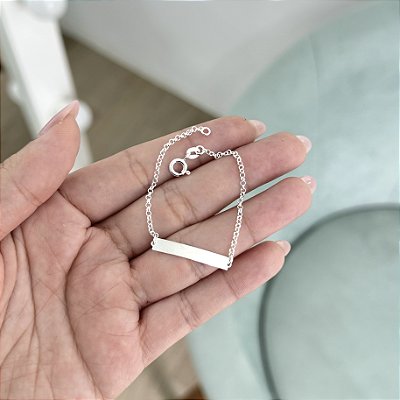 Pulseira Infantil Plaquinha - Prata 925