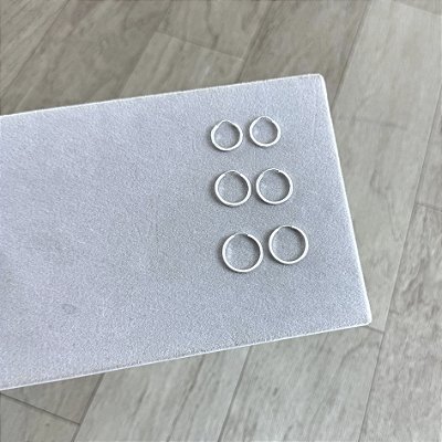 Trio de Argolas Redondas Fio Quadrado - Prata 925