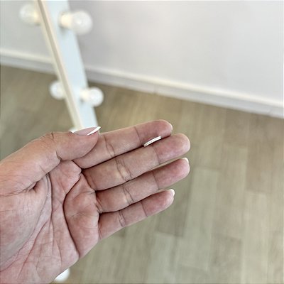 Brinco Piercing Argola Cravejada - Prata 925