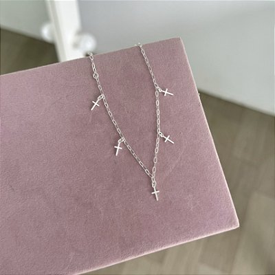 Pulseira 5 Cruzes Penduradas - Prata 925