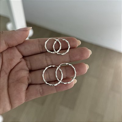 Brinco Argola Fio Torcido - Prata 925