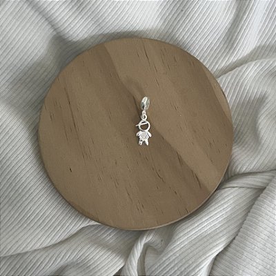 Berloque Menino com Zircônia Cristal - Prata