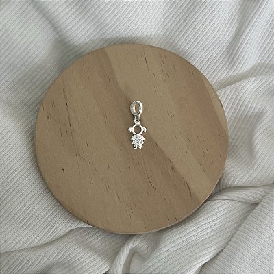 Berloque Menina com Zircônia Cristal - Prata 925