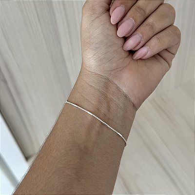 Pulseira Veneziana Canudo - Prata 925