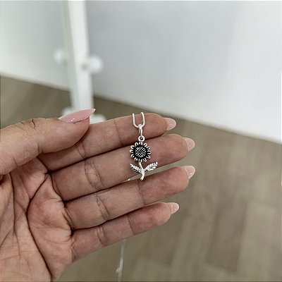 Colar Girassol - Prata 925