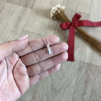 Colar de N. Sra. Aparecida Azul - Prata 925