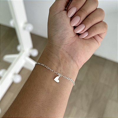 Pulseira Coração Origami - Prata 925