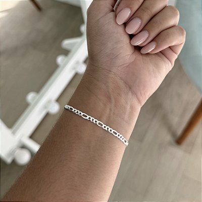 Pulseira Fígaro Grossa - Prata 925