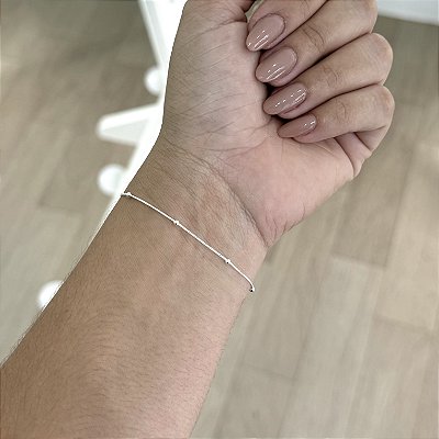 Pulseira Infantil Veneziana com Bolinhas - Prata 925