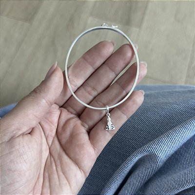 Bracelete Fio Quadrado com Nossa Senhora Aparecida - Prata 925