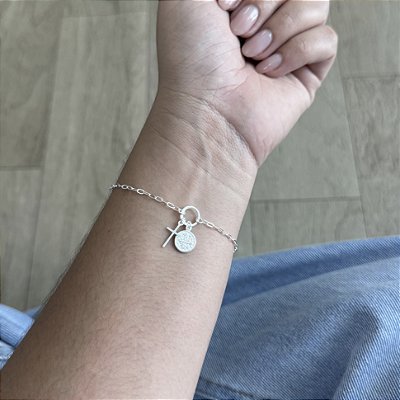 Pulseira Cruz e Medalha de São Bento - Prata 925