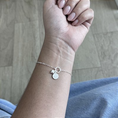 Pulseira Coração e Medalha de São Bento - Prata 925