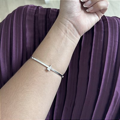 Pulseira Bracelete com N. Sra Aparecida - Prata 925