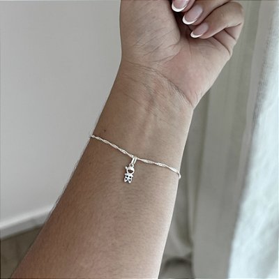 Pulseira Singapura com Menino - Prata 925