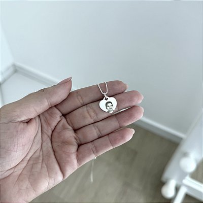 Colar Coração Personalizado com Foto - Prata 925