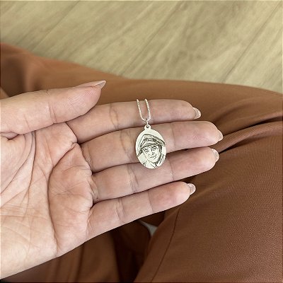 Colar Oval Personalizado com Foto - Prata 925