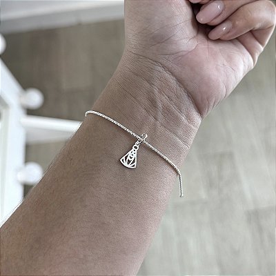 Pulseira Pipoca com N. Sra Aparecida - Prata 925