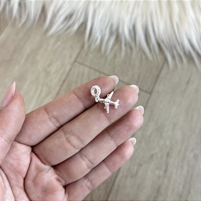 Berloque Avião Trabalhado - Prata 925