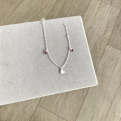 Pulseira Coração Origami e Pontos de Luz - Prata 925