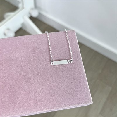 Pulseira Infantil Plaquinha com Borboleta - Prata 925