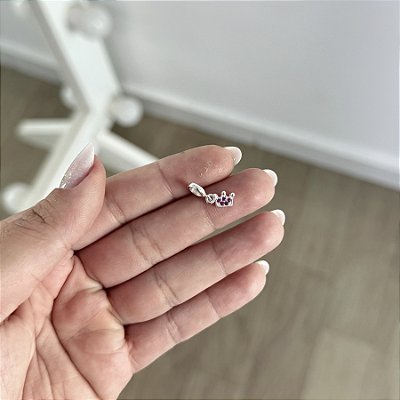 Berloque Coroa Rosa - Prata 925