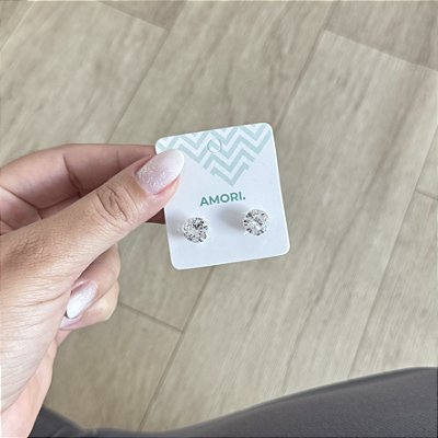 Brinco Ponto de Luz Redondo GG - Prata 925