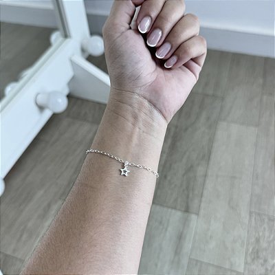 Pulseira com Estrela Vazada - Prata 925