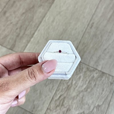 Anel Solitário Rosa Pink - Prata 925