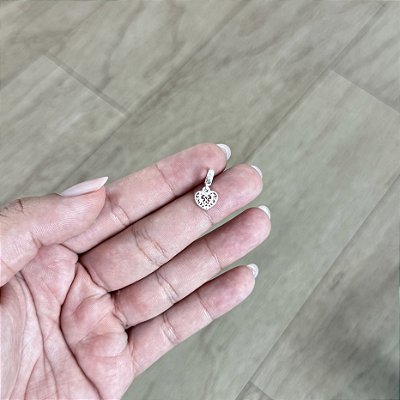 Berloque Coração Arabesco - Prata 925