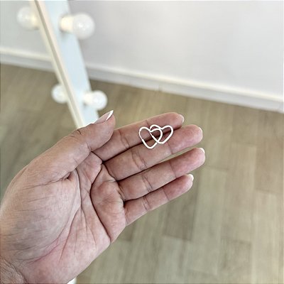 Brinco Argola Coração Pequena - Prata 925