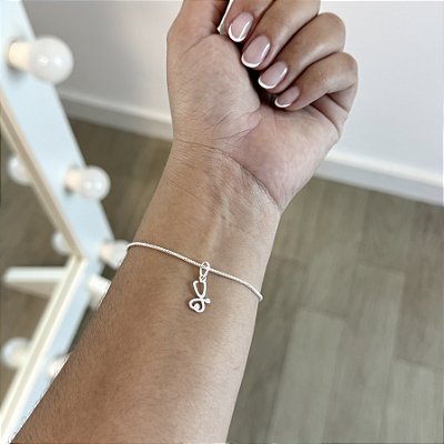 Pulseira Pipoca com Estetoscópio - Prata 925