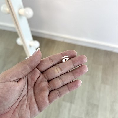 Brinco Piercing Fake Fio Vazado- Prata 925
