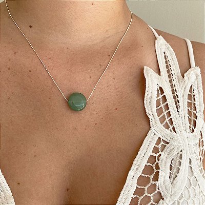Colar  Pedra Jade - Prata 925