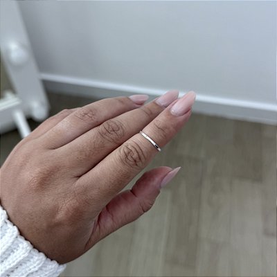 Anel Falange Regulável Liso - Prata 925