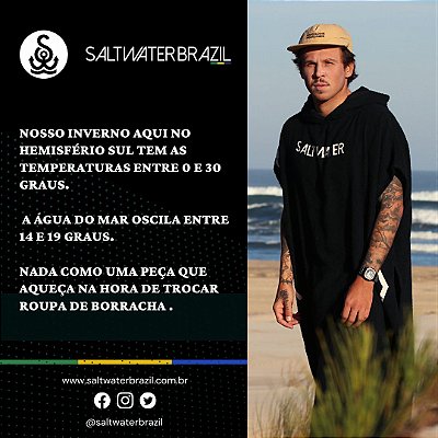Poncho Surf - Salt Water Brazil 2021 PRETO 