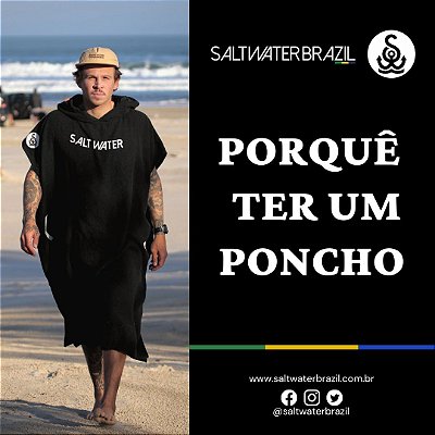 Poncho Pequeno Salt Water Brazil PRETO 