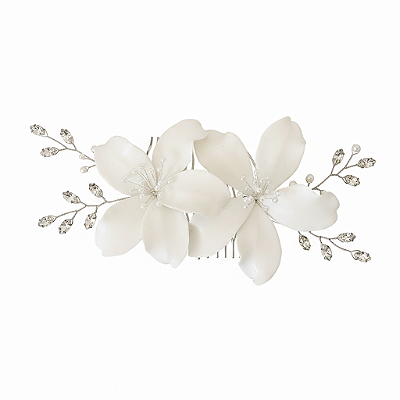 Lírio em Porcelana com Zircônias e Mini Pérolas | Ana Camila