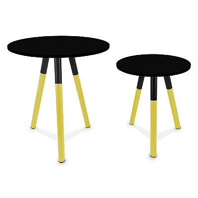 Mesa de Canto Dupla Houston - Amarelo/Preto