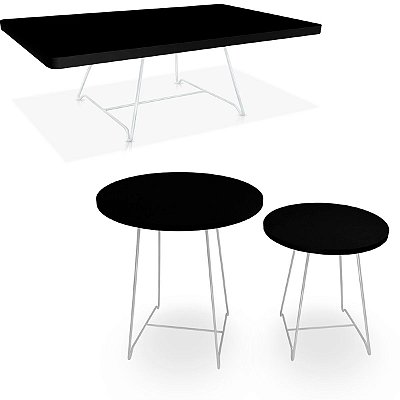 Conjunto Mesa De Canto E De Centro Amsterdã - Branco/Preto