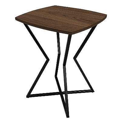 Mesa de Canto Lateral Alta Quadrada para Sala Austria - Preto/Villandry