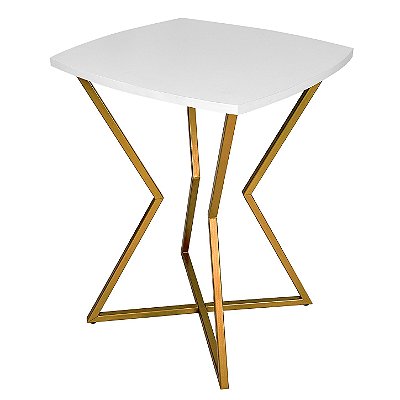 Mesa de Canto Austria - Dourado/Branco