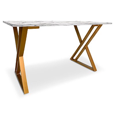 Mesa Qatar 1,20m x 0,60m - Dourado/Vulcano