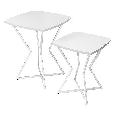 Conjunto Mesa Auxiliar Lateral Para Sala Quarto Austria