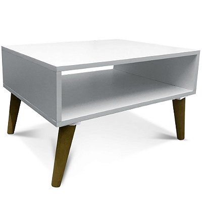 Mesa de Centro Decorativa Nicho com Pé Palito em MDF - Branca