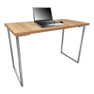 Mesa para Escritório Escrivaninha Estilo Industrial Nova York Mdf 120cm - Prata e Jade