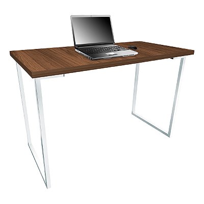 Mesa para Escritório Escrivaninha Estilo Industrial Nova York Mdf 120cm - Branco e Villandry