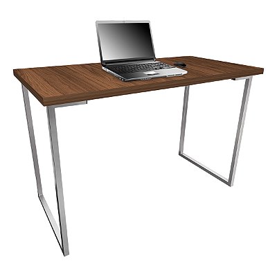 Mesa para Escritório Escrivaninha Estilo Industrial Nova York Mdf 100cm - Prata e Villandry