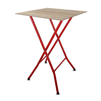 Mesa Bistrô Alta Dobrável Maui para Cozinha Bar com Tampo MDF - Vermelho e Jade